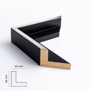 Svæveramme sort/sølv på mål