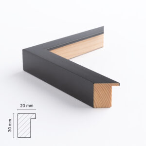 Bred mørkegrå ramme 20x20 mm