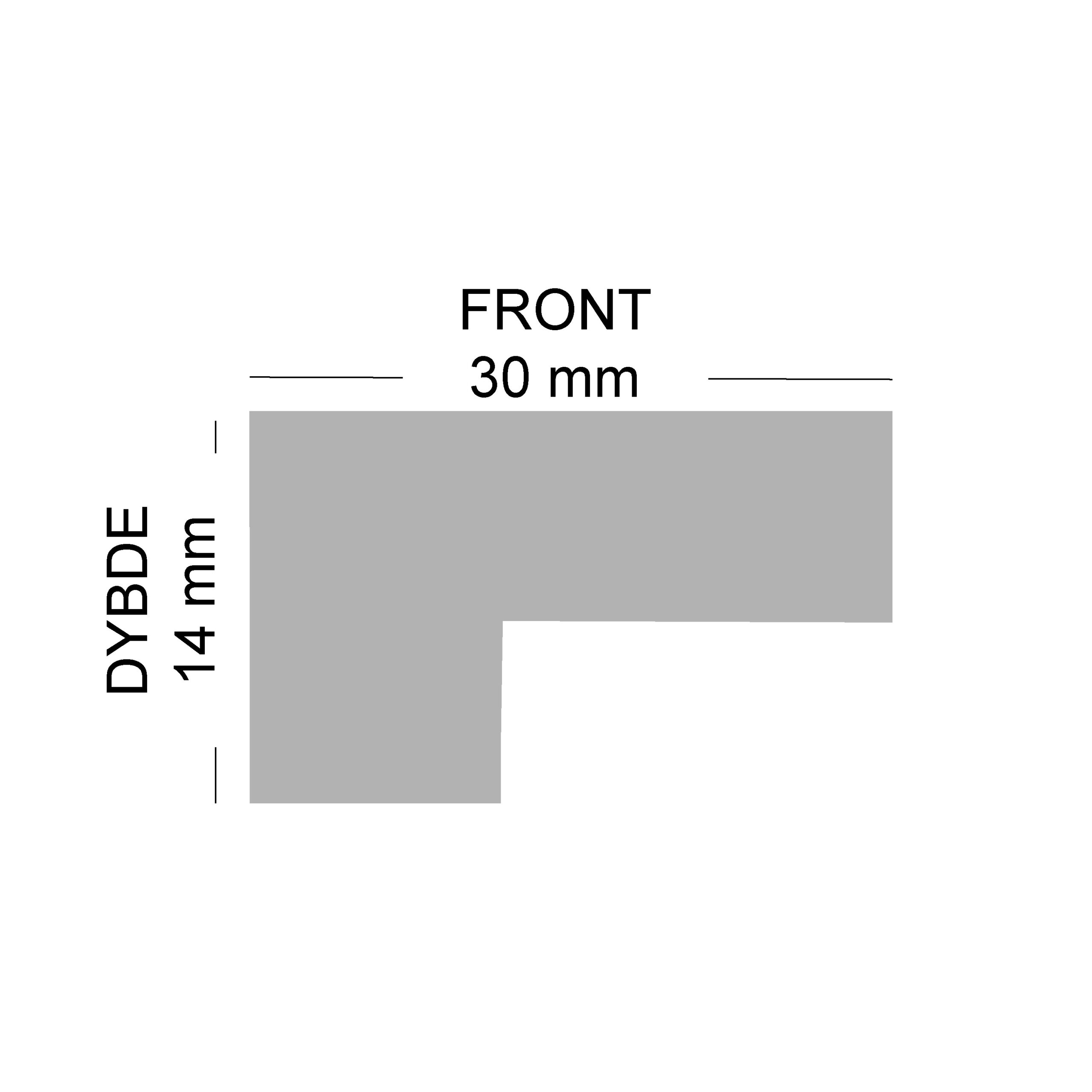 Ramme med 30 mm forkant og kun 14 mm i dybden 3312