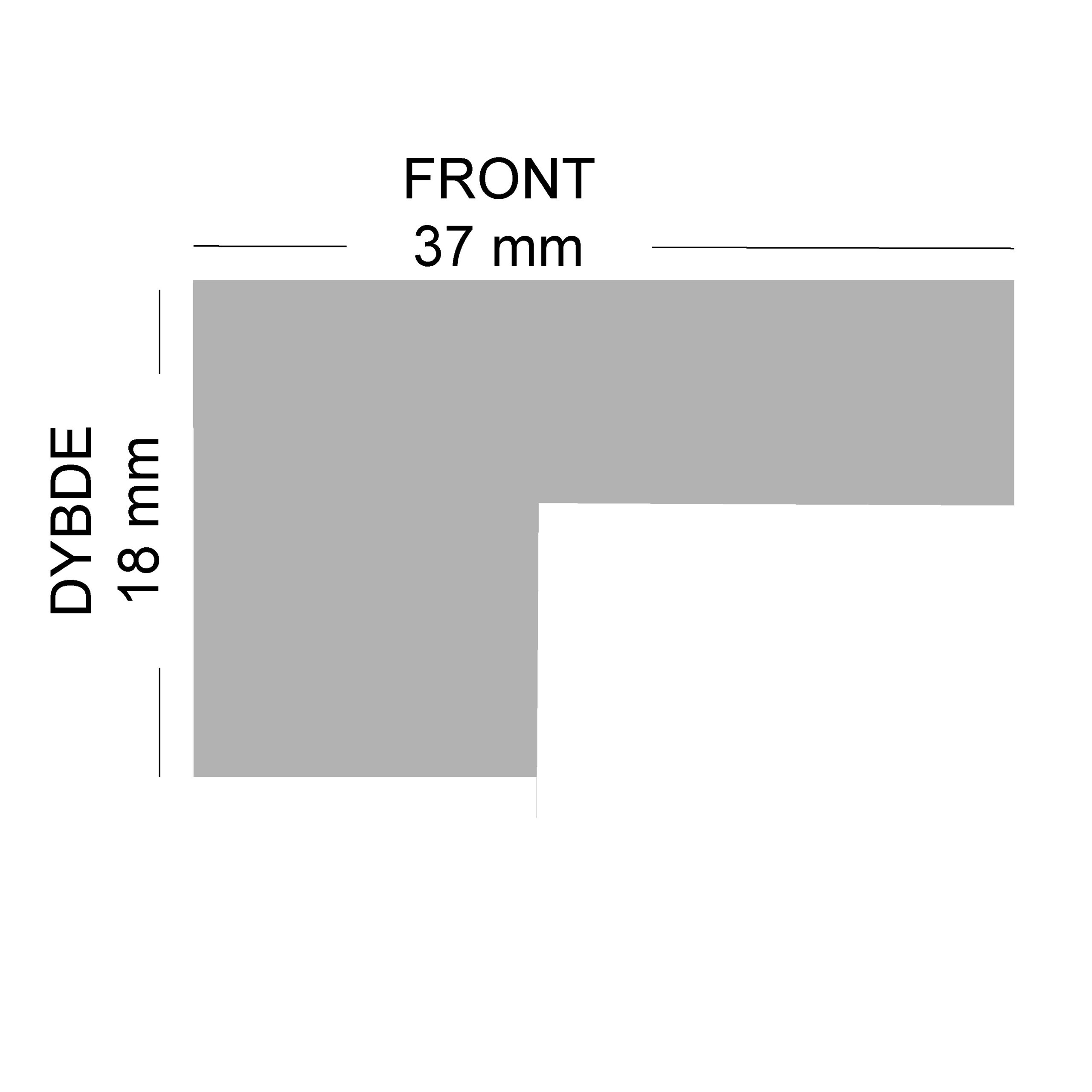 Ramme med profiltykkelse 18x37 mm fra Specialrammer.dk