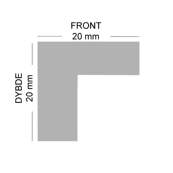 Ramme med profiltykkelse 20x20 mm