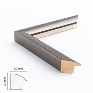 Sølvramme med buet kant