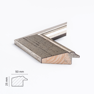 En ekstra bred champagnefarvet ramme med antik look - profil 3505