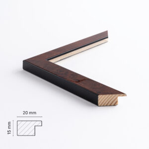 Ramme i fugleøjetræ på specialmål