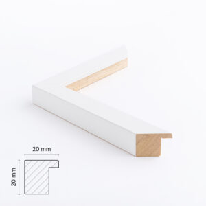 Mediumbred glat hvid træramme i specialmål