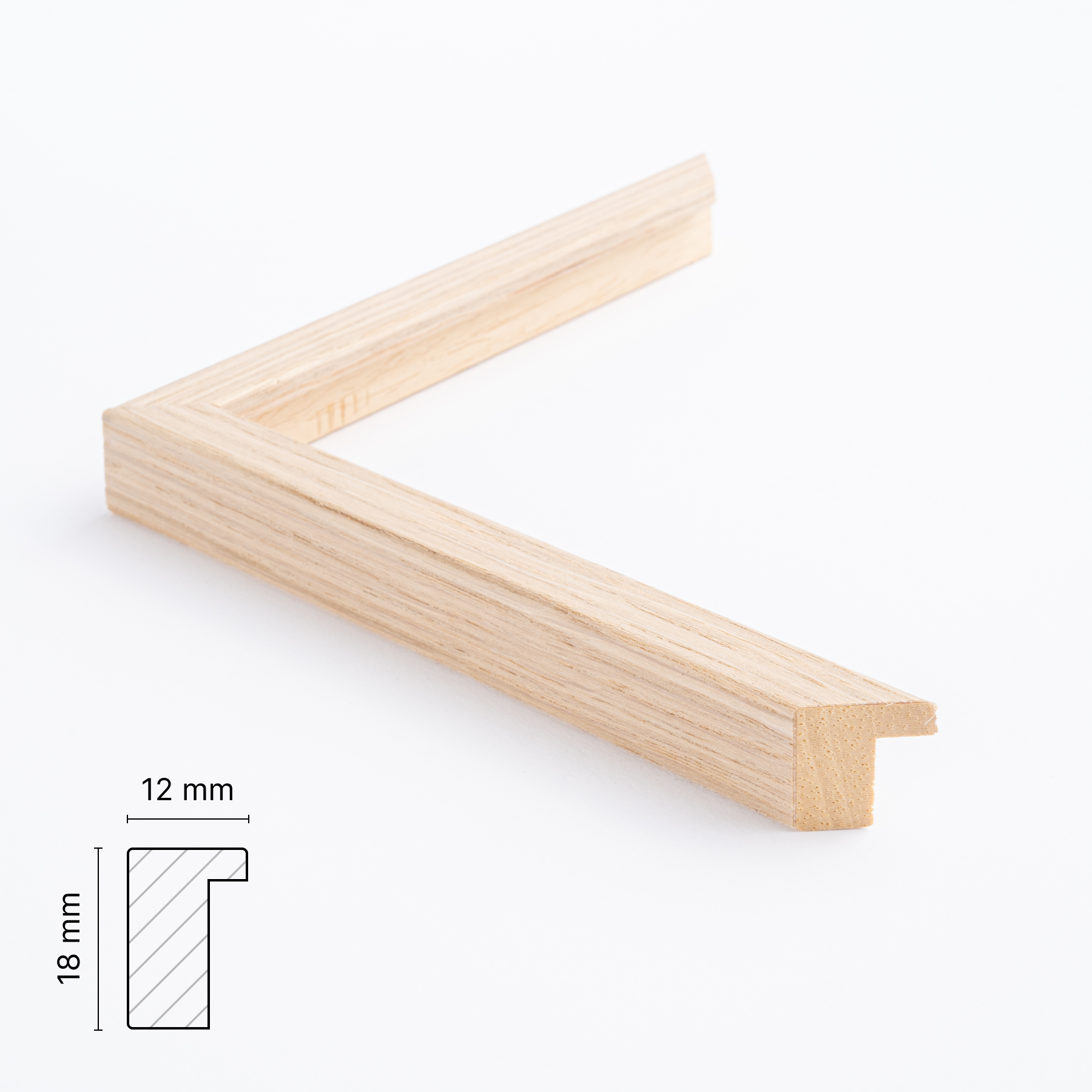 Lys egetræsfinér ramme