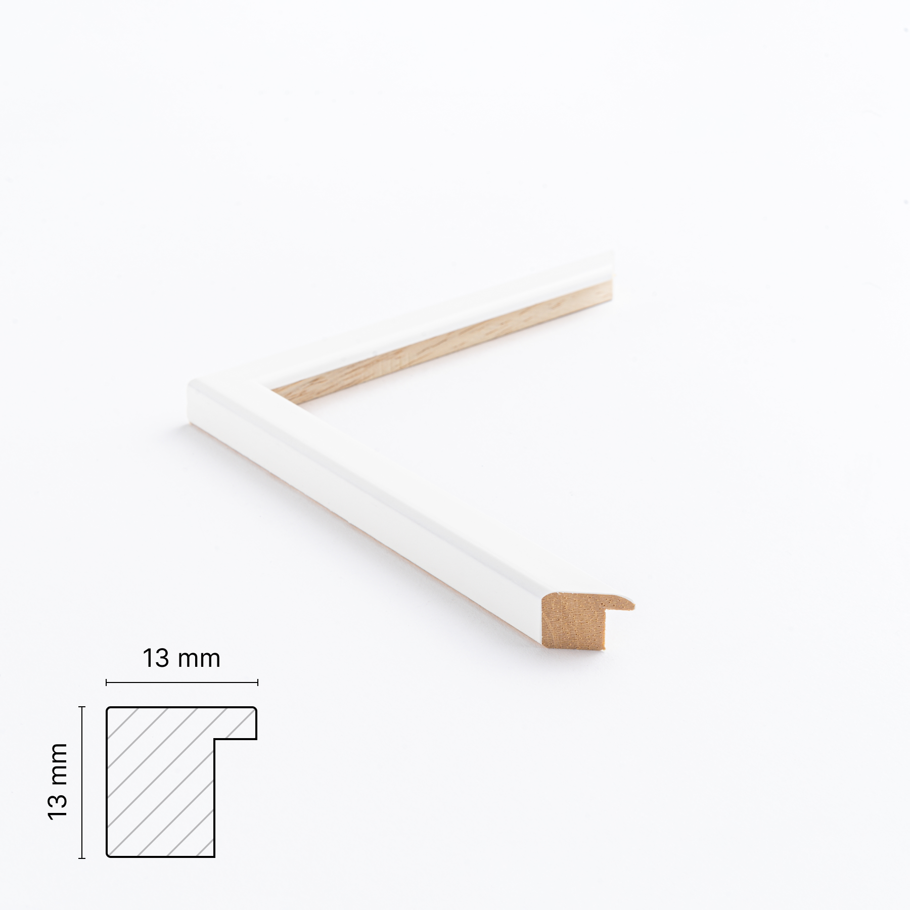 smal hvid glossy træramme