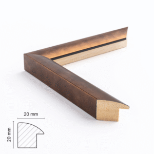 Bronzefarvet med buet kant