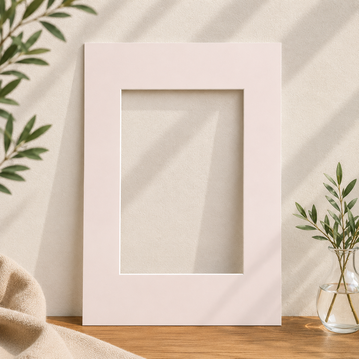 Lys rosa passepartout med hvid kerne
