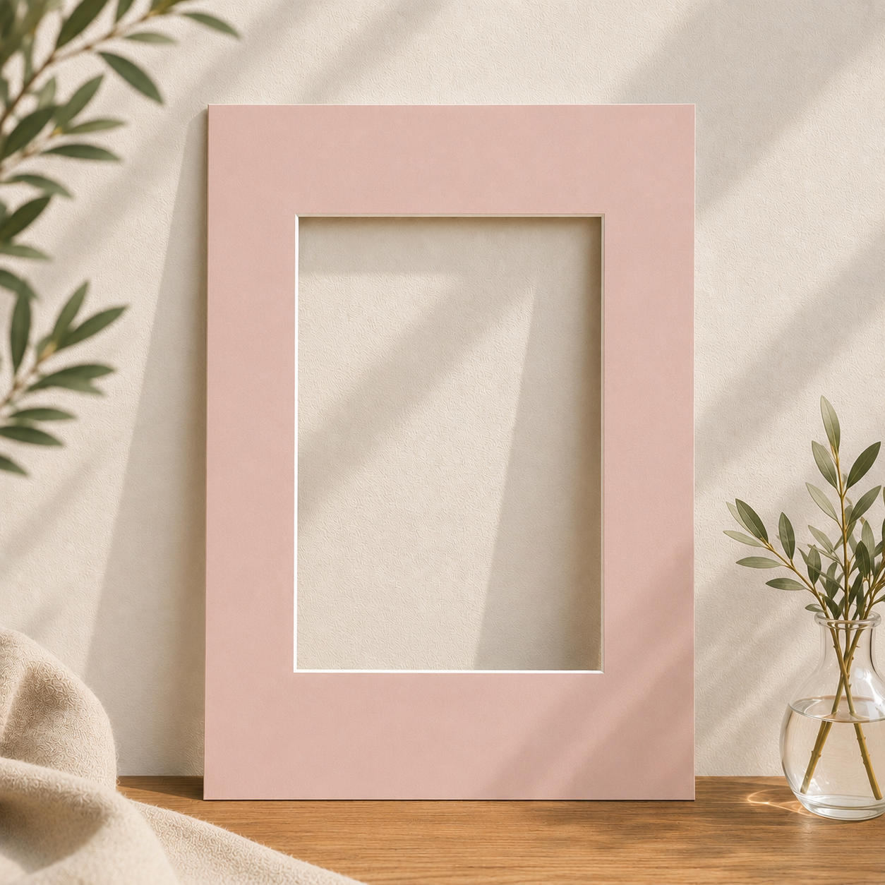 Rosa passepartout med hvid kerne